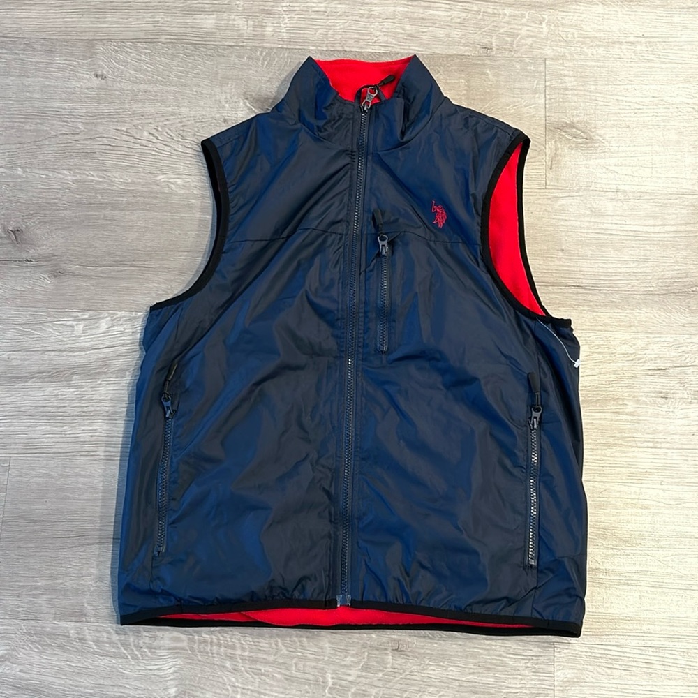 U.S. Polo Assn Mens USPA Vest Navy Blue Full Zip Zipped Pockets